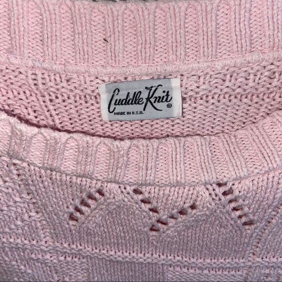 Vintage light pink knit sweater - Picture 5 of 9